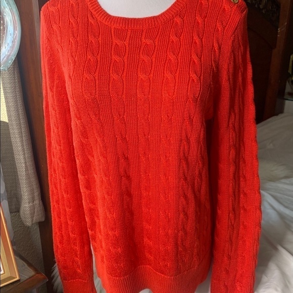 Lauren Ralph Lauren RedLs Sweater Shoulder Buttons - Picture 5 of 12
